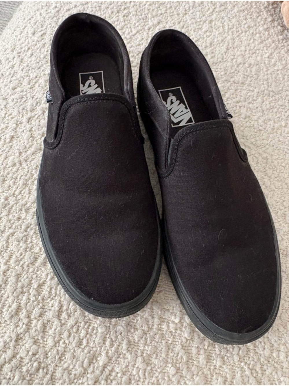 Vans Women’s Slip-On Canvas Loafers — Black